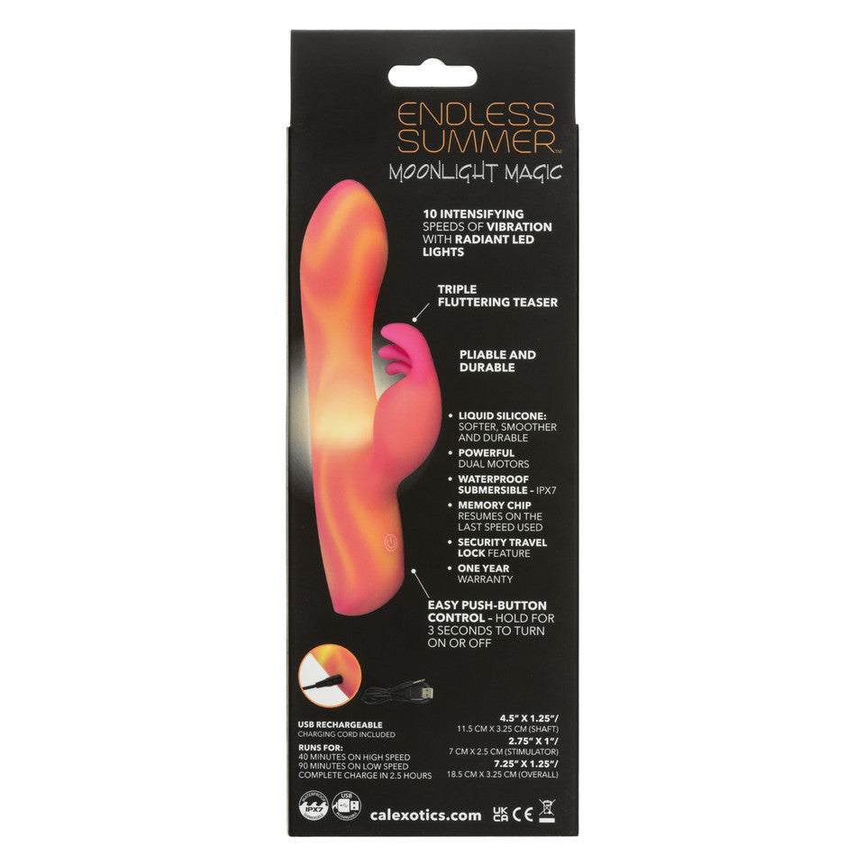 CalExotics - Endless Summer Moonlight Magic Rechargeable Rabbit Vibrator (Orange)