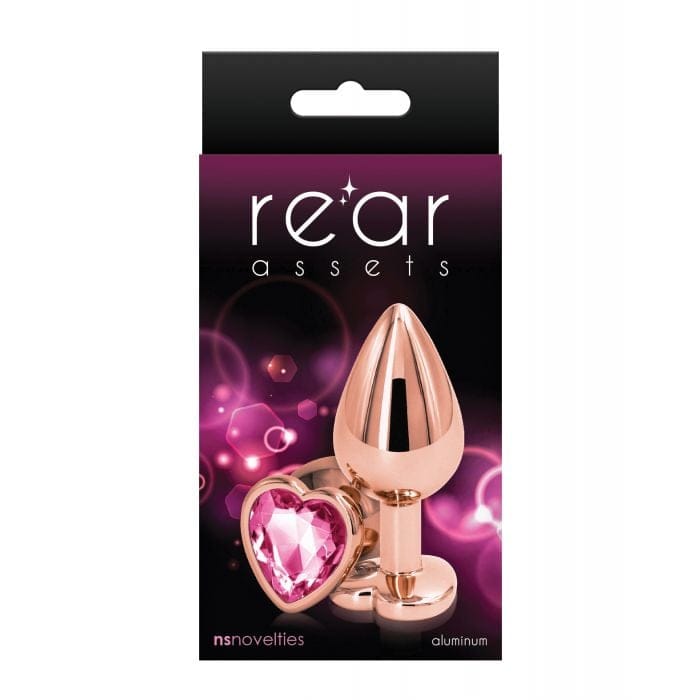 NS Novelties - Rear Assets Rose Gold Heart Aluminium Anal Plug (Pink) NS1177 CherryAffairs