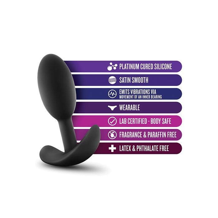 Blush Novelties - Luxe Wearable Vibra Slim Anal Plug Small (Black) Anal Plug (Non Vibration)