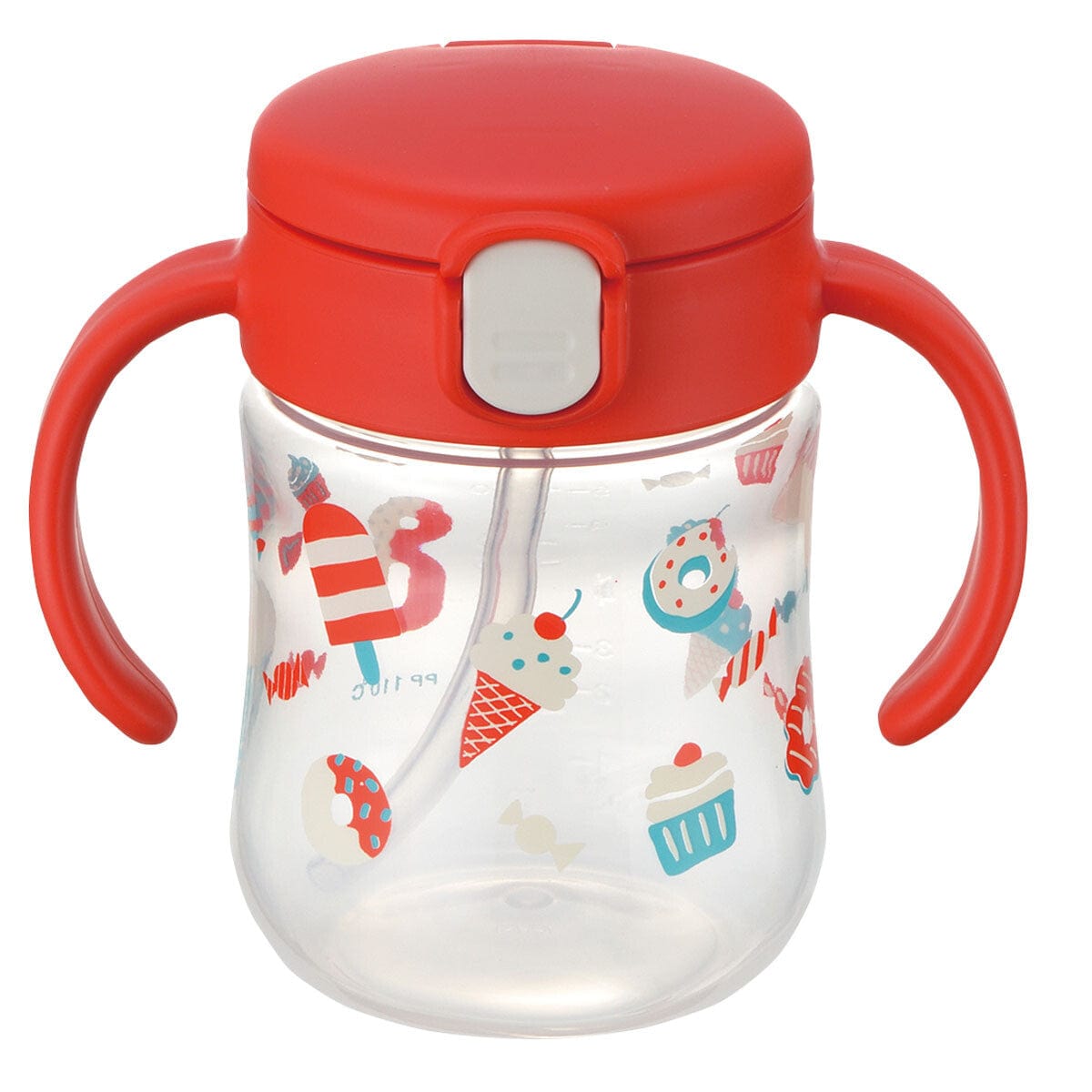 Richell - T.L.I Baby Stage 2 Try Straw Clear Training Water Bottle Mug Red 4945680203531 Baby Water Bottle