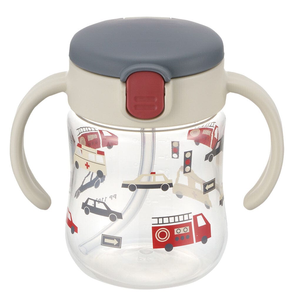 Richell - T.L.I Baby Stage 2 Try Straw Clear Training Water Bottle Mug Gray 4945680203548 Baby Water Bottle