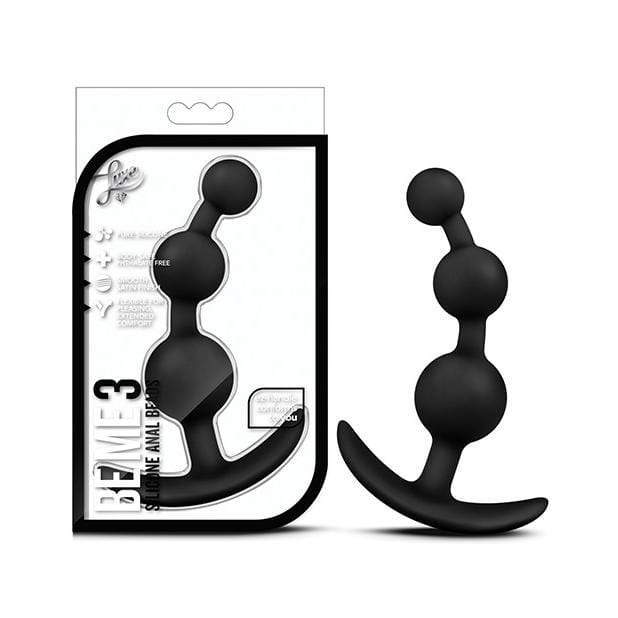 Blush Novelties - Luxe Be Me 3 Silicone Anal Beads (Black) Anal Beads (Non Vibration)
