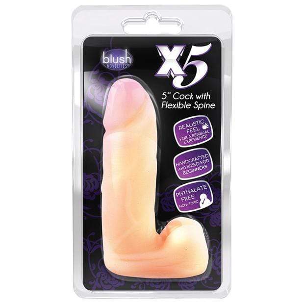 Blush Novelties - X5 Cock with Flexible Spine Dildo 5" (Beige) Realistic Dildo w/o suction cup (Non Vibration)