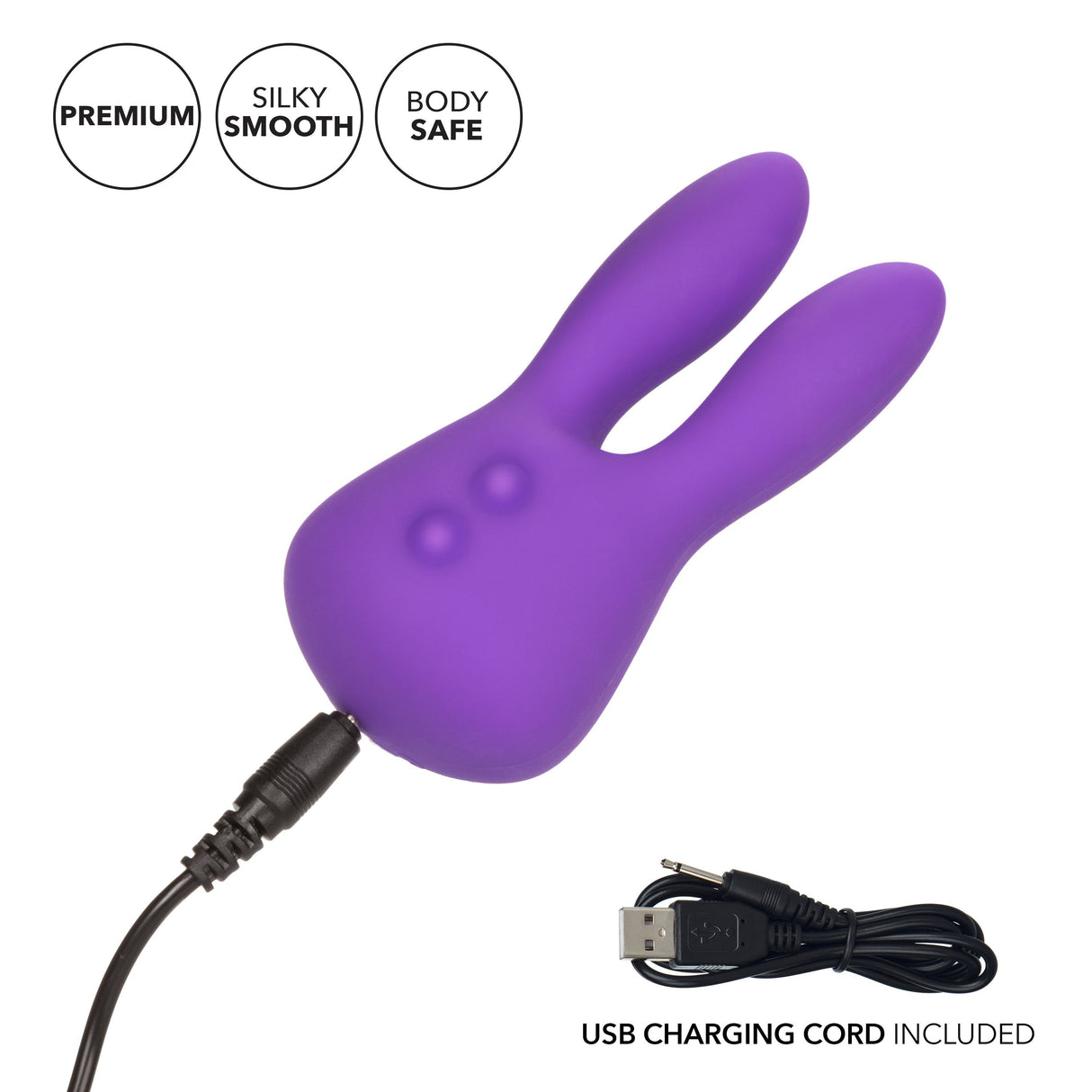 California Exotics - Mini Marvels Silicone Marvelous Bunny Clit Massager (Purple) CE1506 CherryAffairs