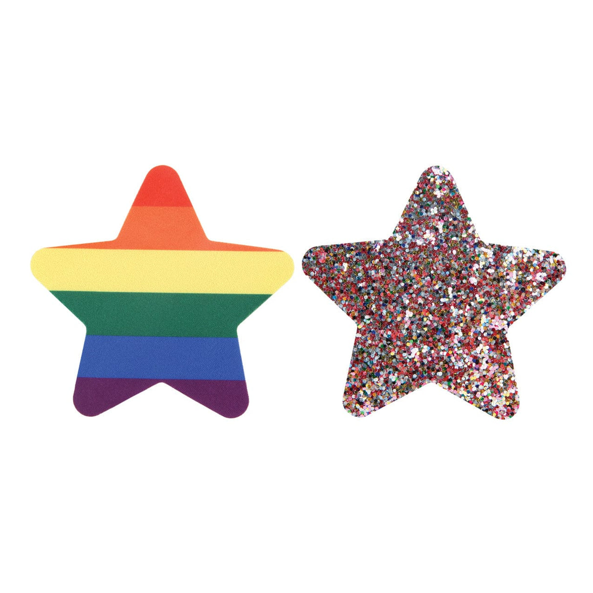 Eye Candy - Peekaboos Pride Rainbow Glitter Stars Pasties Nipple Covers Pack of 2 (Rainbow) Nipple Covers