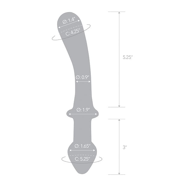 Glas - Classic Curved Dual Ended Glass Dildo 9" (Clear) Glass Dildo (Non Vibration)