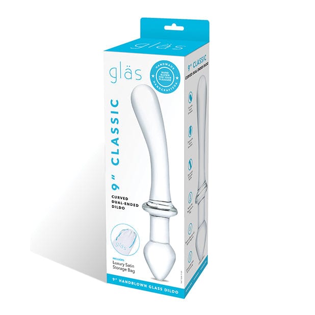 Glas - Classic Curved Dual Ended Glass Dildo 9" (Clear) Glass Dildo (Non Vibration)