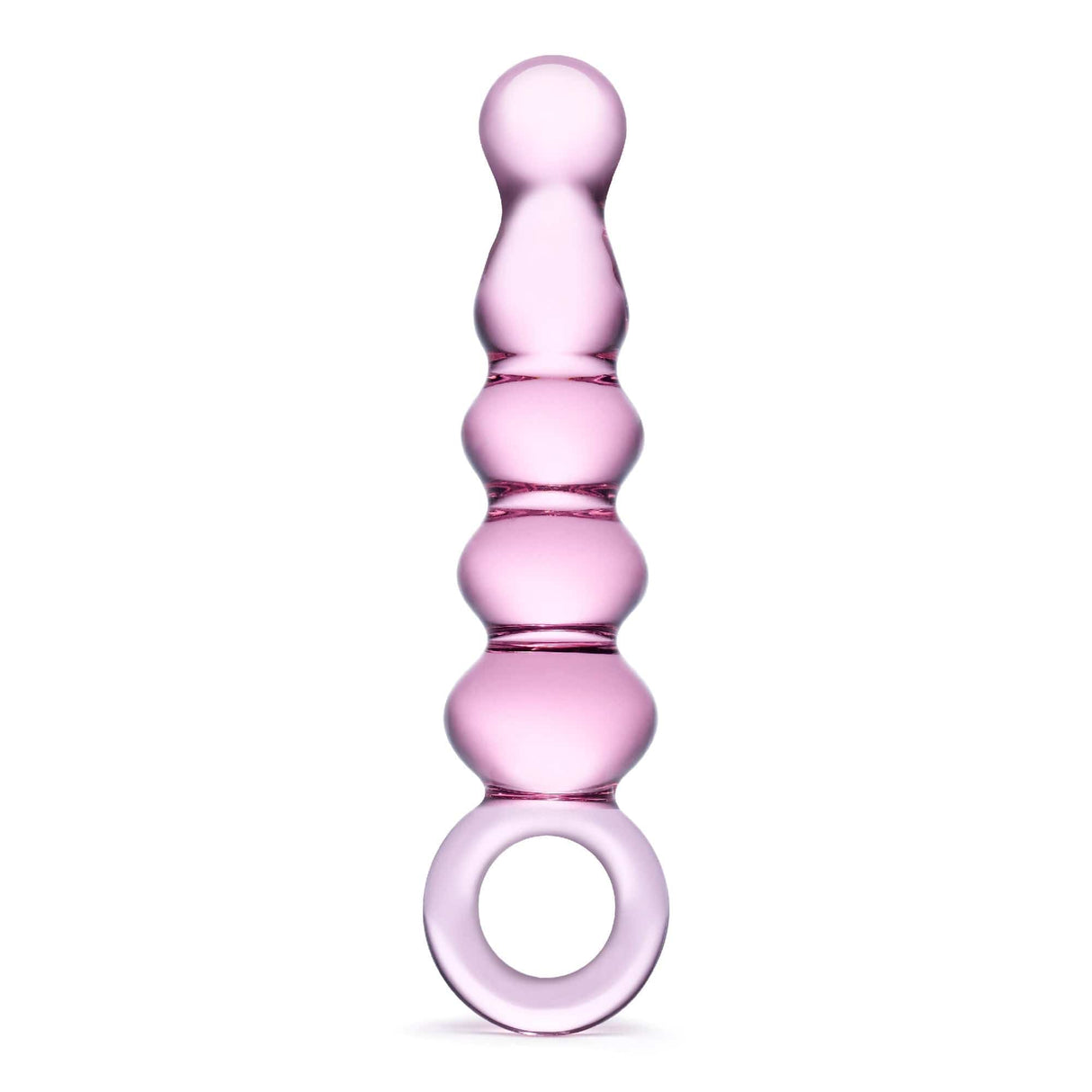 Glas - Quintessence Beaded Glass Anal Slider Dildo 7.5" (Pink) Glass Anal Plug (Non Vibration)