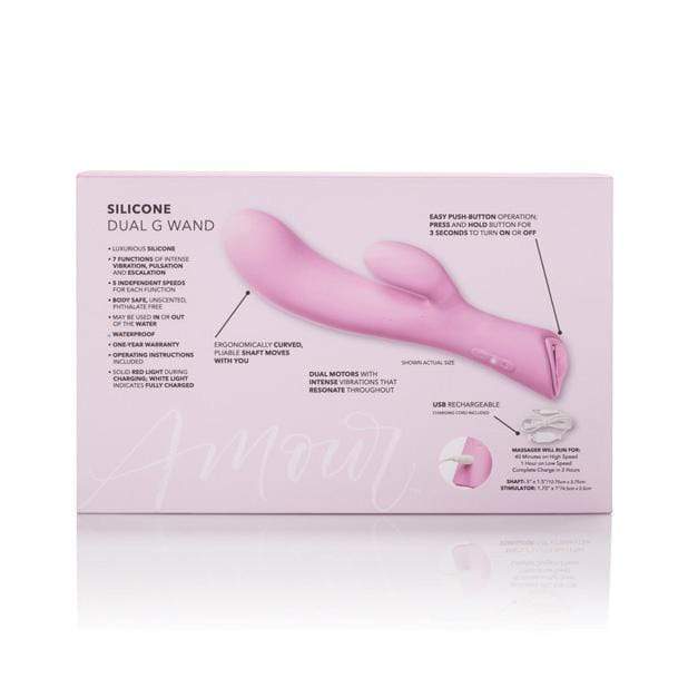 Jopen - Amour Rechargeable Silicone Dual G Rabbit Vibrator (Pink) Rabbit Dildo (Vibration) Rechargeable