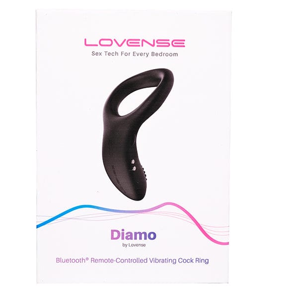 Lovense - Diamo App-Controlled Vibrating Silicone Cock Ring (Black) Remote Control Cock Ring (Vibration) Rechargeable
