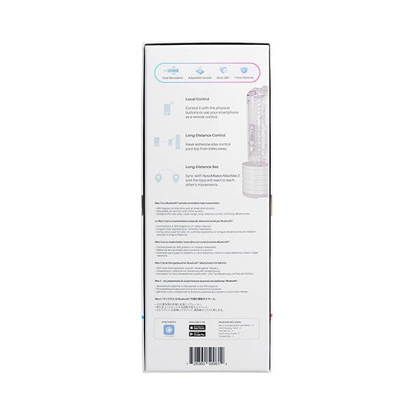 Lovense - Max 2 App-Controlled Male Masturbator (White) Masturbator Soft Stroker (Vibration) Rechargeable