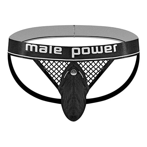 Male Power - Cock Pit Fishnet Cock Ring Jock Underwear S/M (Black) Gay Pride Underwear