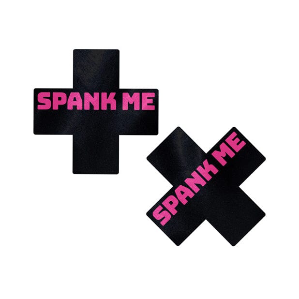 Pastease - Premium Spank Me Plus Pasties Nipple Covers O/S (Black/Pink) Nipple Covers