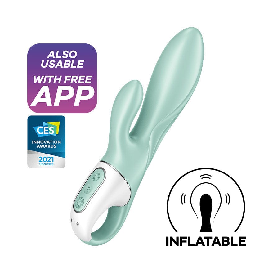 Satisfyer - Air Pump App-Controlled Air Pump Bunny 5 Rabbit Vibrator (Turquoise) Rabbit Dildo (Vibration) Rechargeable