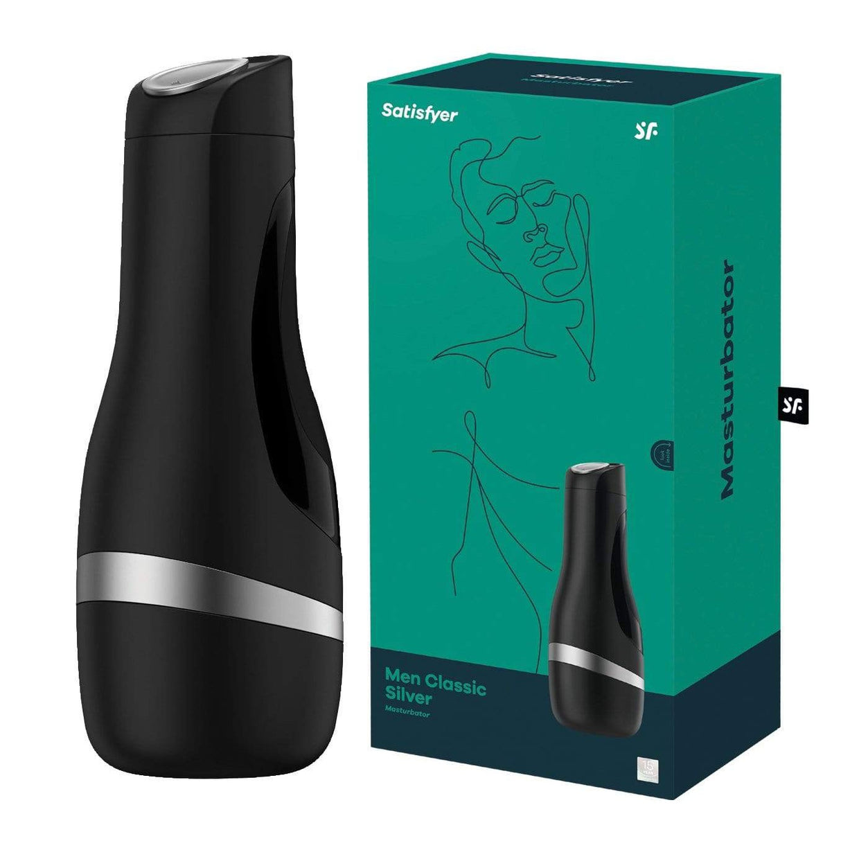 Satisfyer - Men Classic Masturbator (Silver) Masturbator Vagina (Non Vibration)