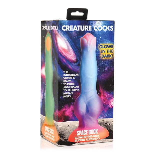 XR - Creature Cocks Glow in the Dark Space Cock Silicone Alien Dildo (Multi Colour) Non Realistic Dildo with suction cup (Non Vibration)