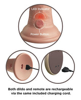 Pipedream - King Cock Elite Vibrating Silicone Suction Dildo - Beige / 22.9 cm