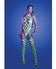 Fantasy Lingerie - Adrenaline Rhinestone Fishnet Teddy Set (Neon Green) - Green / One Size