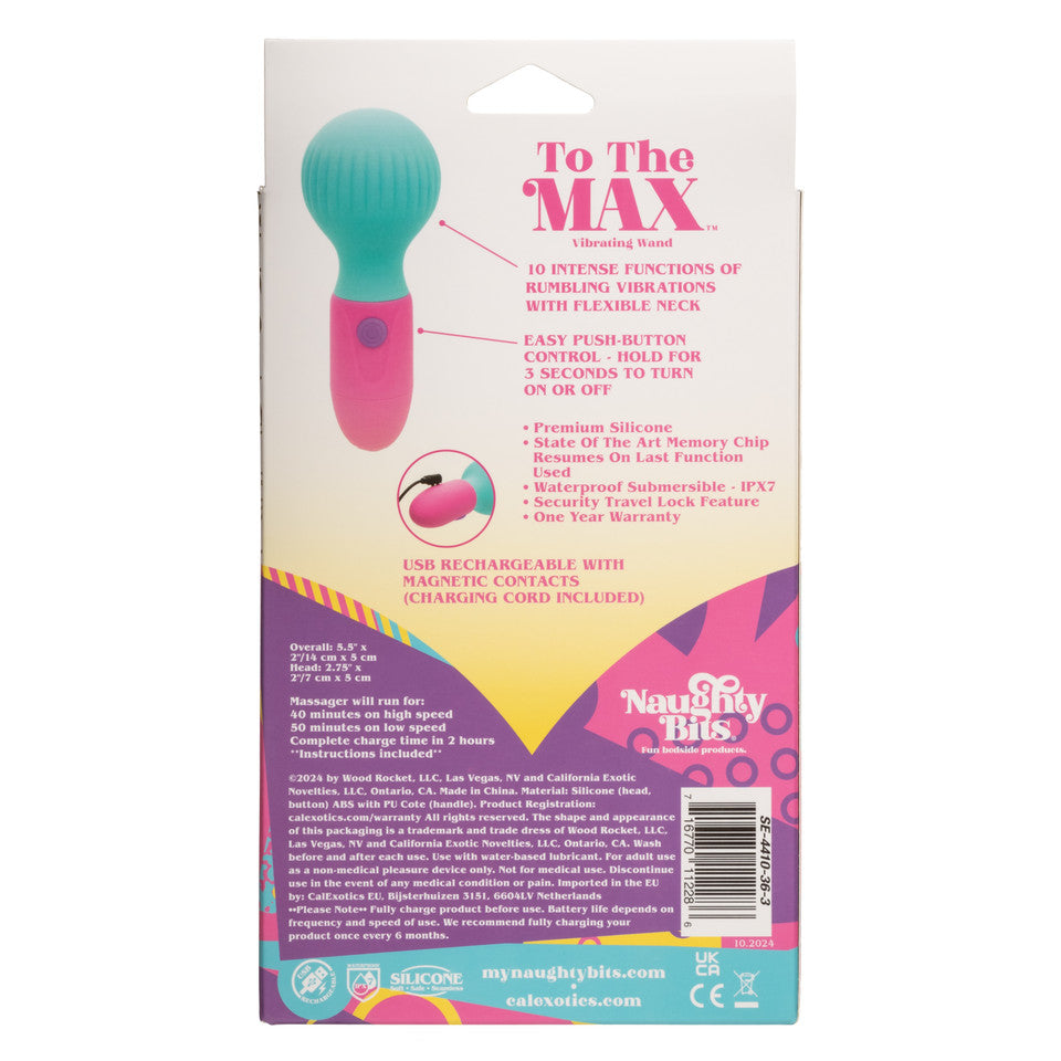 CalExotics - Naughty Bits To The Max Rechargeable Mini Wand Vibrator (Blue)