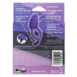 CalExotics - Closer Ring Passion Rechargeable Vibrating Cock Ring (Purple)