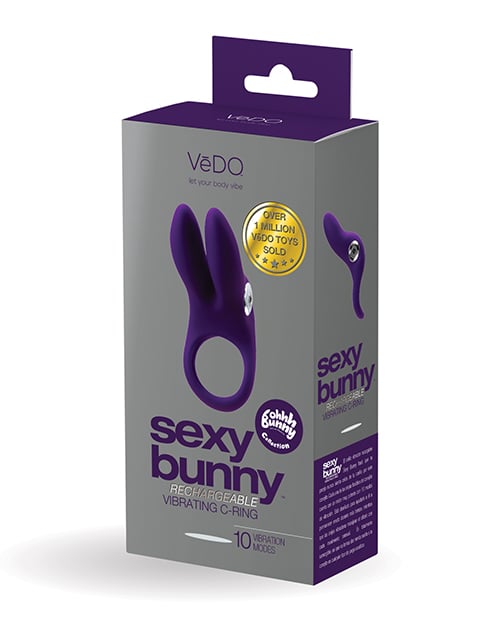 VeDO - Sexy Bunny Rechargeable Vibrating Cock Ring (Purple)