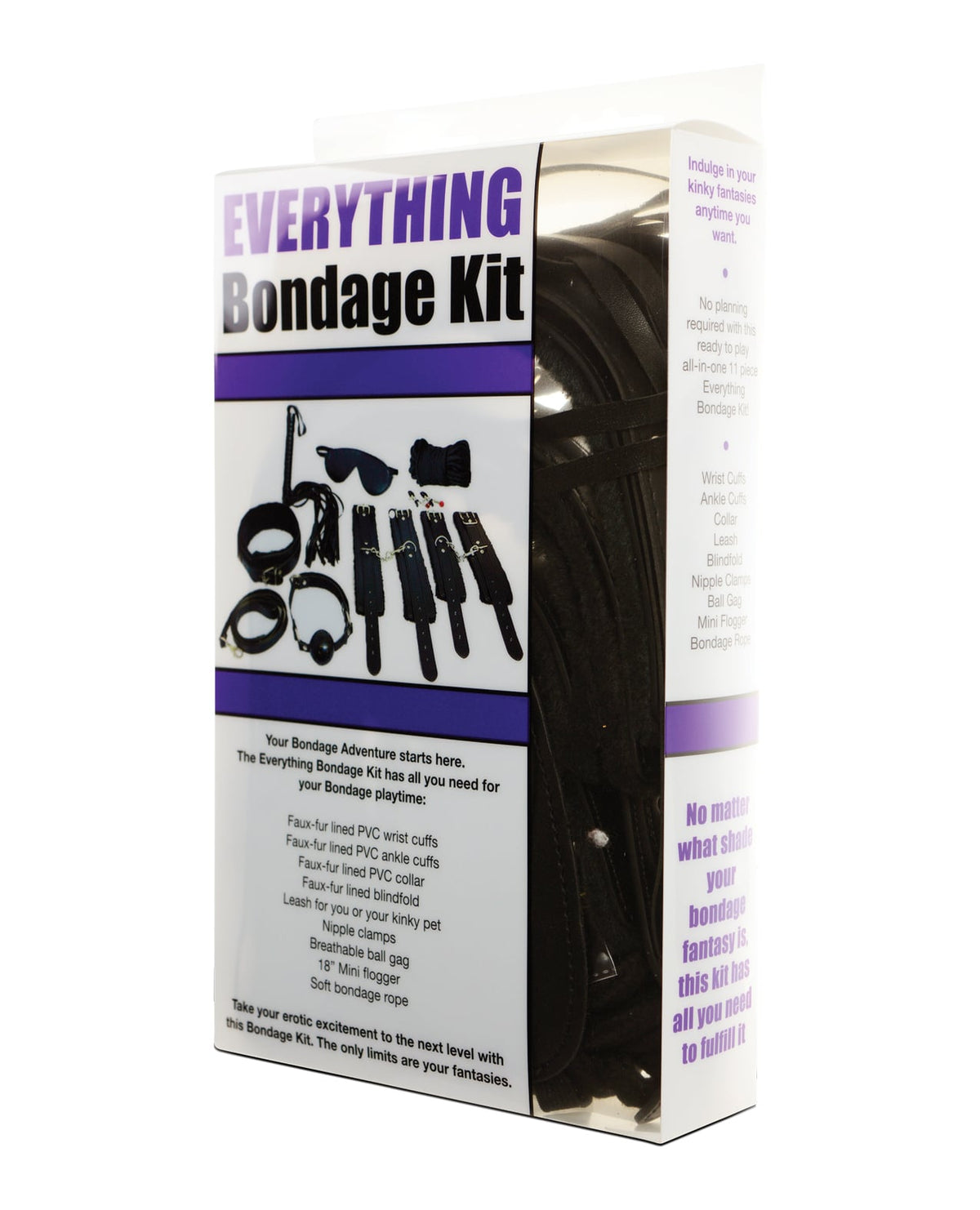 Plesur - Everything Bondage 12-Piece BDSM Kit (Black) - Black