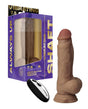 Shaft - Flexskin Liquid Silicone Vibrating Dildo with Balls - Brown / 19.1 cm