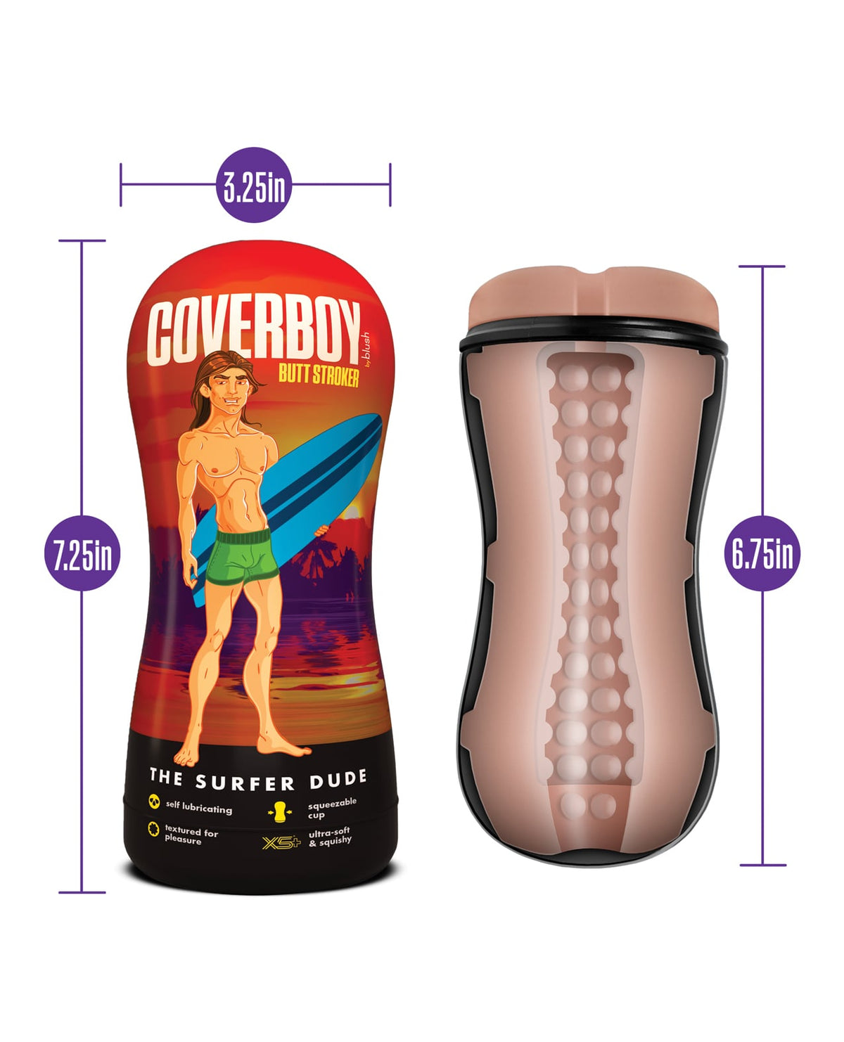 Blush Novelties - Coverboy The Surfer Dude Realistic Male Masturbator (Beige) - Beige