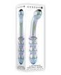 Gender X - Lustrous Galaxy Dual-Ended Glass Dildo & Wand Massager (Green) - Green