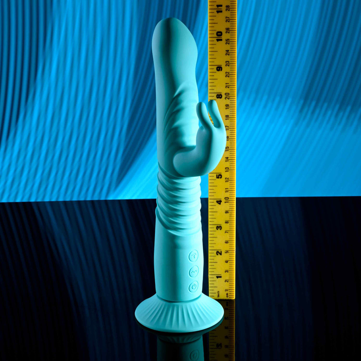 Evolved - Bunny Hop Suction-Base Thrusting Rabbit Vibrator (Blue)