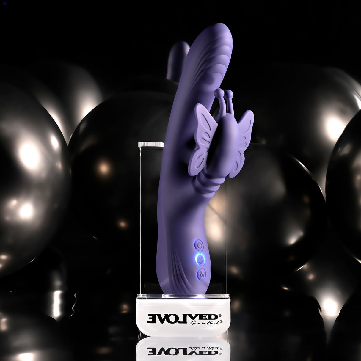 Evolved - Wings of Frenzy Rechargeable Rabbit Vibrator (Purple)
