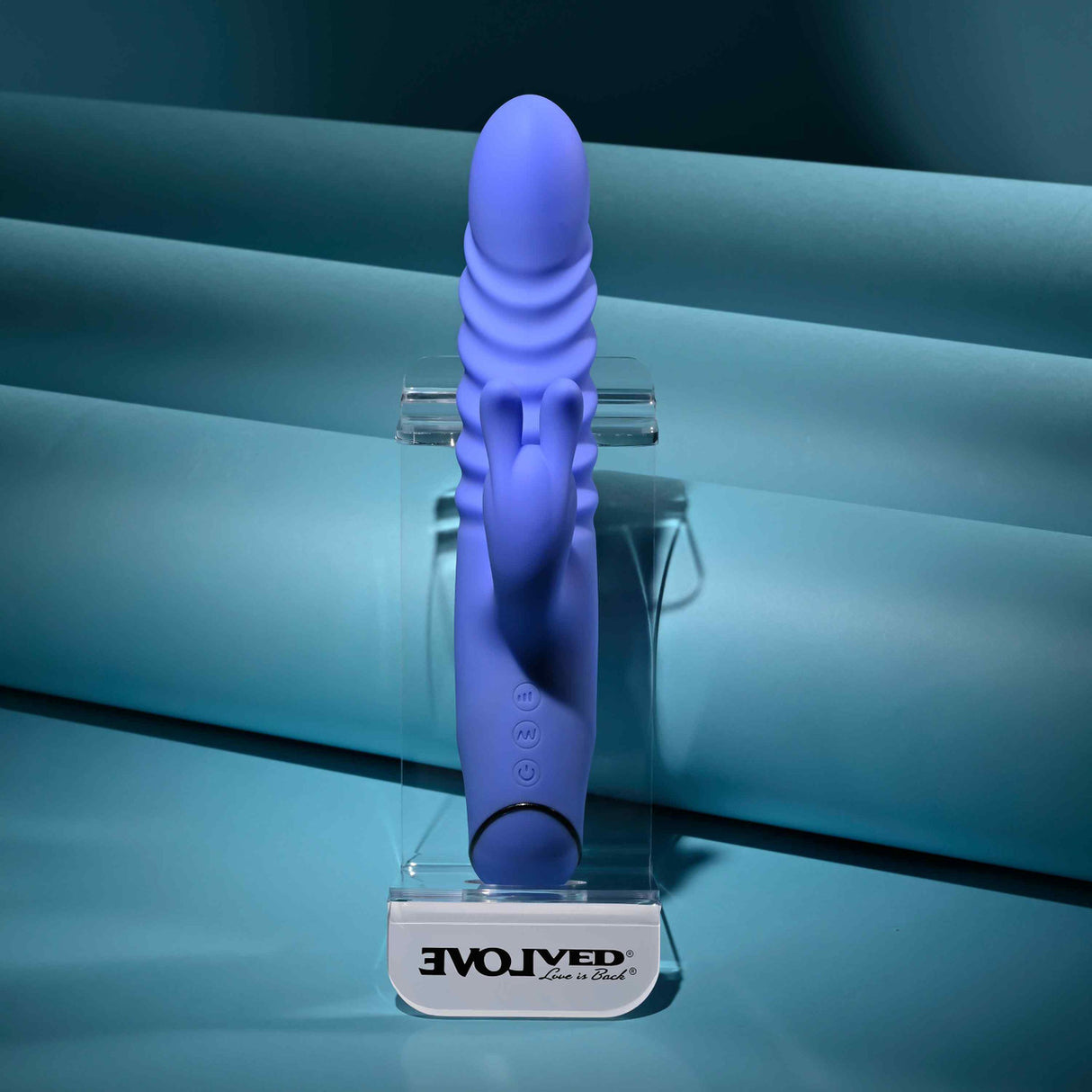 Evolved - Knock Knock Rechargeable Rabbit Vibrator (Blue)