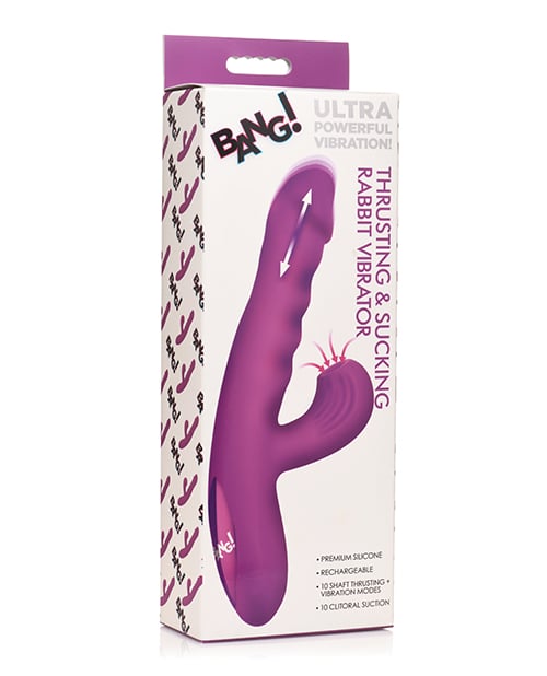 XR Brands - Bang! Thrusting & Sucking Rabbit Vibrator (Purple)