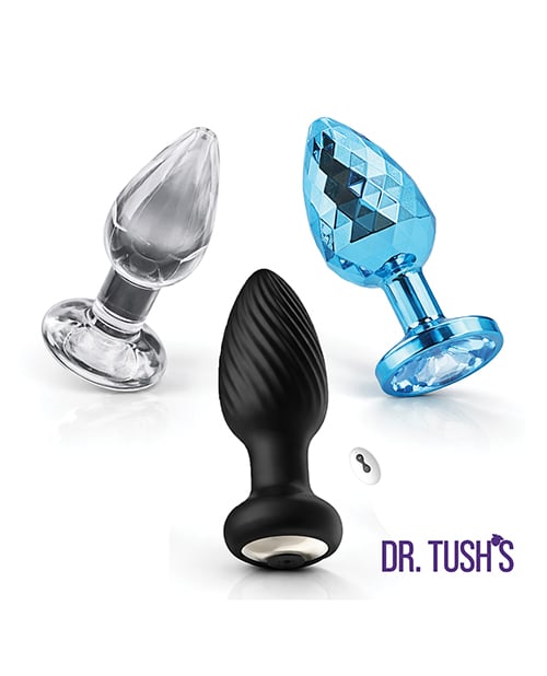 Dr. Tush's - Venture Glass, Metal & Vibrating Anal Plug Set (Multi Colour)