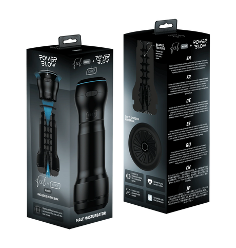 Kiiroo - PowerBlow & Feel Pocket App-Controlled Suction Masturbator Combo (Black)