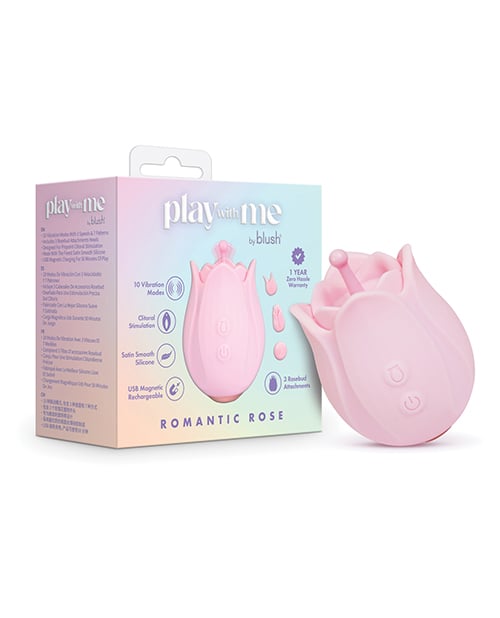 Blush Novelties - Play With Me Romantic Rose Rechargeable Silicone Clitoral Vibrator (Pink) – product image