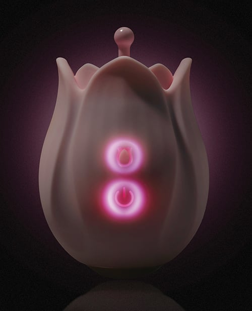 Blush Novelties - Play With Me Romantic Rose Rechargeable Silicone Clitoral Vibrator (Pink) – product view 5