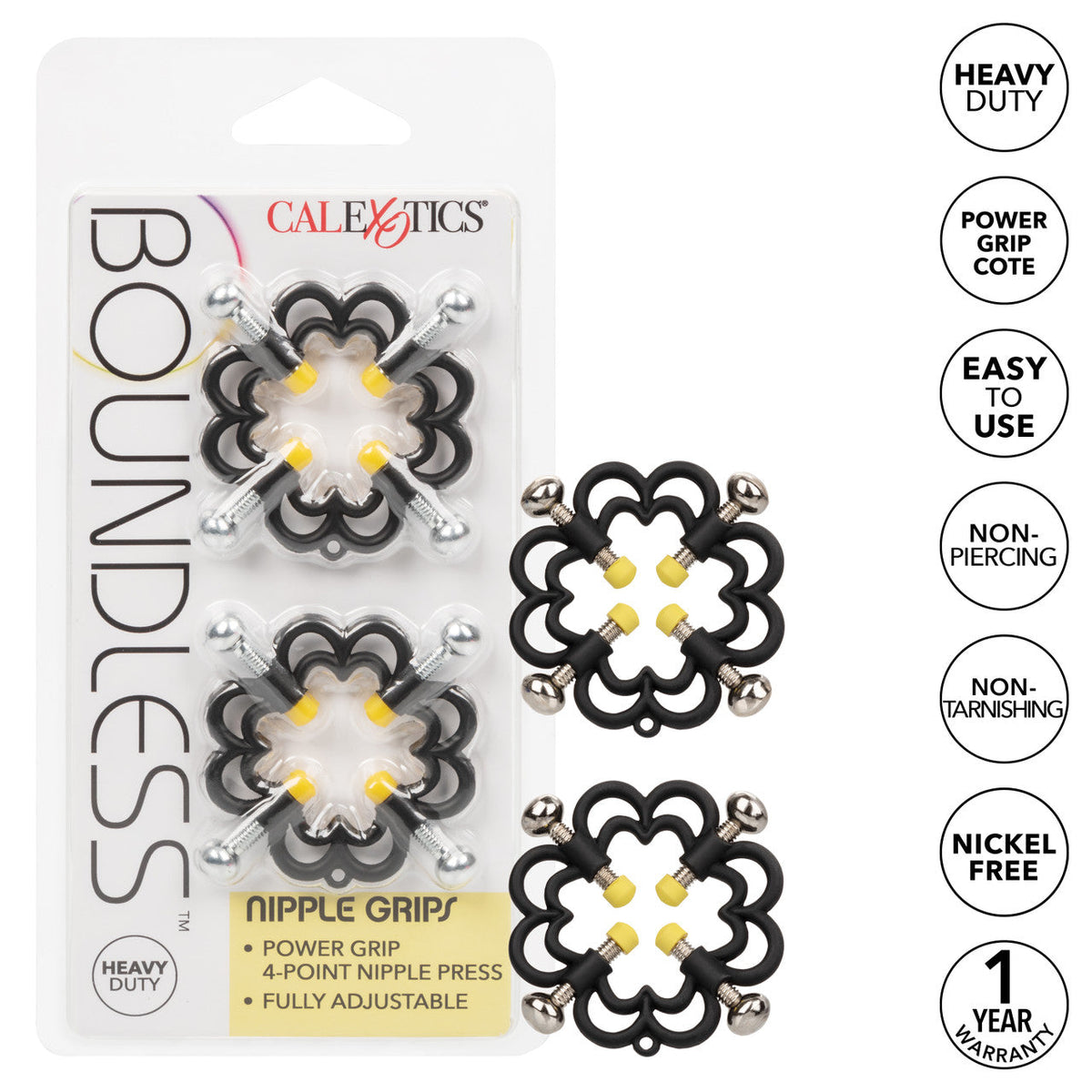 CalExotics - Boundless Adjustable Four Point Nipple Grips (Black) – product view 7