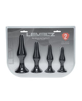 Shots - Levelz Slim Silicone Anal Plug Set of 4 (Black) – product image