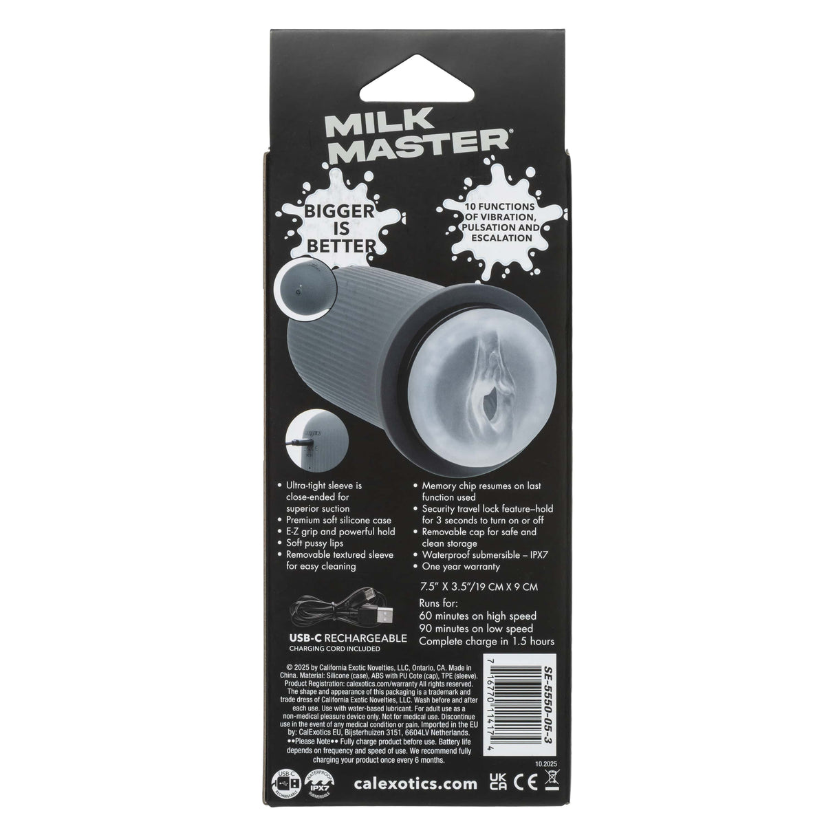 California Exotics - Milk Master Grip-N-Stroke Pussy (Black) CE2124 CherryAffairs