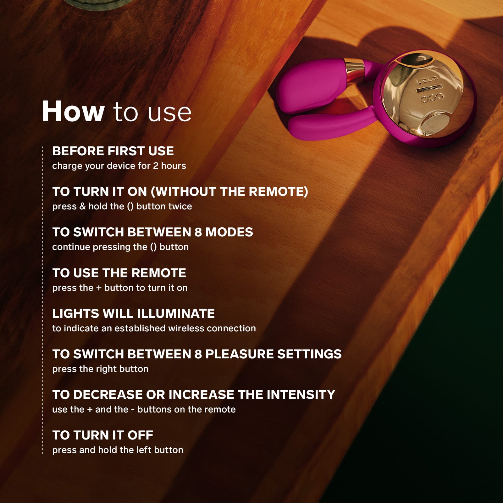 LELO Tiani 3 product and wireless remote control guide