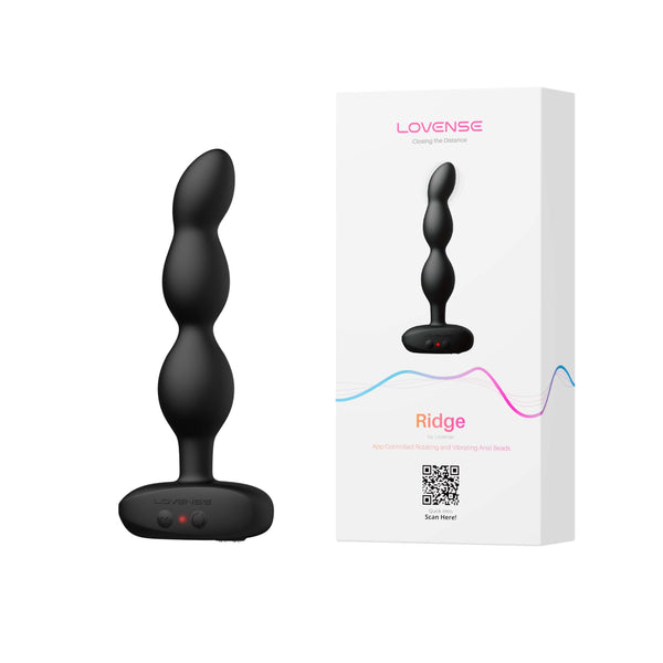 Lovense - Ridge App-Controlled Vibrating Rotating Anal Beads (Black)