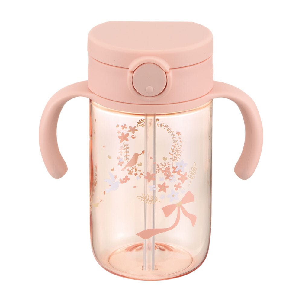 Richell - Axstars Baby Straw Cup Clear Tritan Training Water Bottle Mug  Pink 4945680204460 Baby Water Bottle