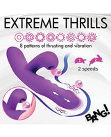 XR Brands - Bang! Thrusting & Sucking Rabbit Vibrator (Purple) XR1104 CherryAffairs