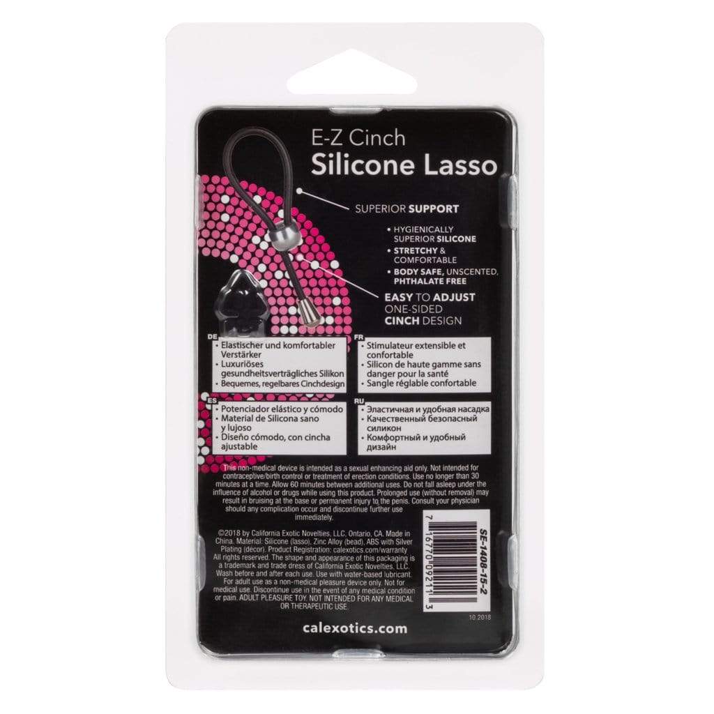 California Exotics - EZ Cinch Silicone Lasso Cock Ring (Black) CE1708 CherryAffairs