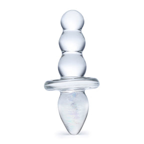 Glas - Titus Beaded Glass Butt Plug 4.5" (Clear) - CherryAffairs.sg