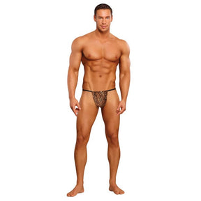 Male Power - Posing Strap Animal Print Thong Underwear O/S (Leopard)    Gay Pride Underwear